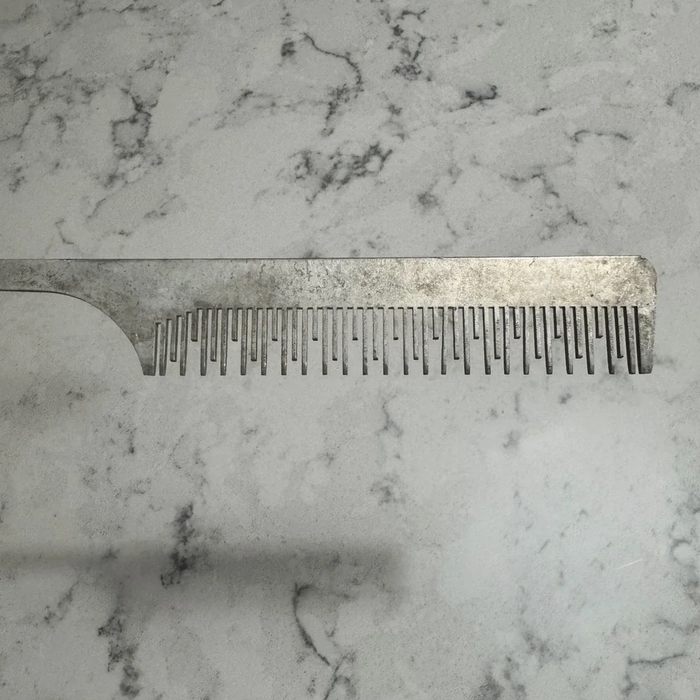Vintage Goody Aluminum Rat Tailed Comb‎ Made in the USA 8 inch